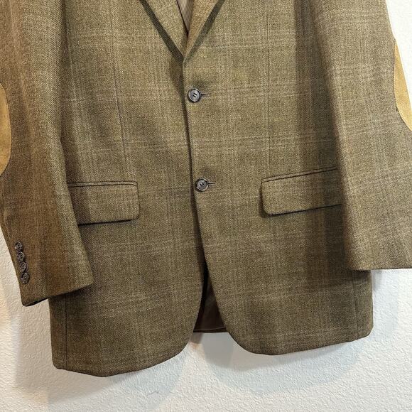 VTG Pendleton Wool Mens Tweed Blazer Sz 44 Brown Elbow Patches Western Academia - Picture 14 of 15